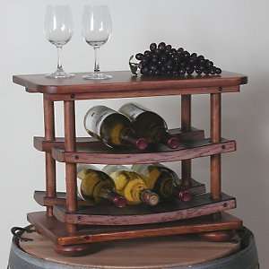  8 Bottle Barrel Stave Wine Rack