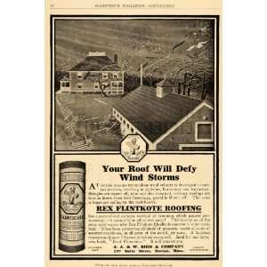 1910 Ad J. A. W. Bird Rex Flintkote Roofing Windstorm Repair House 