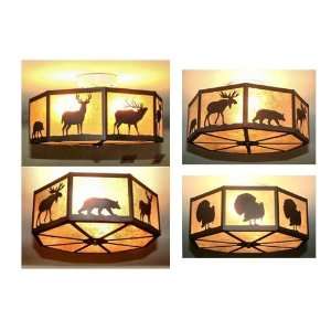   Octagon Ceiling Light with Rustic Wildlife Designs
