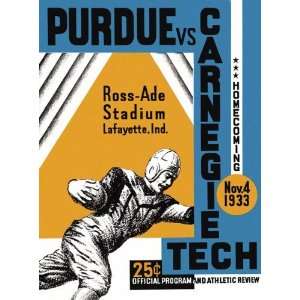  1933 Purdue vs. Carnegie Tech 36 x 48 Canvas Historic 