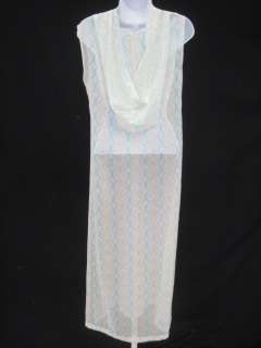 ALLEGRA HICKS Silk Sheer Hooded Coverup Dress Sz 10/S  