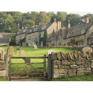  Dry Stone Wall, Gate and Stone Cottages, Snowshill Village 