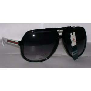   Style Aviator Streetwear Sunglasses Bk/Wt Frames 