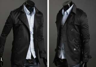   Fit Double Breasted Short Trench Coat (2 colors) Black 2994  