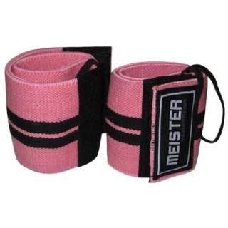 PINK WRIST WRAPS Elastic Support Weight Lifting w/ Thumb Loop 