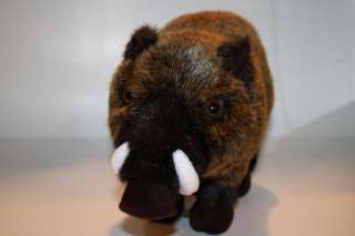 Plush Brown Boar WartHog Pig Hog Tusks 14 Realist Stand Wild 