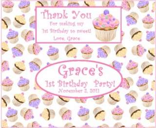 12 Personalized Birthday Cupcakes Candy Bar Wrappers  