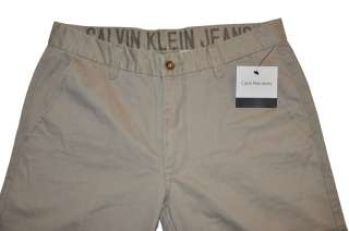 CALVIN KLEIN JEANS Mens Cotton Flat khaki pants NEW  