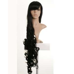   Long Black Curly ladies Wig     Premium Quality Synthetic Hair Beauty