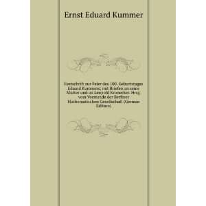   Gesellschaft (German Edition) Ernst Eduard Kummer Books