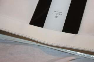 GUCCI White Patent Leather Tote Shoulder Hand Bag  
