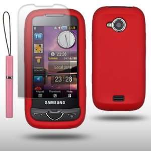  RED SILICONE SKIN CASE FOR SAMSUNG S5560 MARVEL WITH 