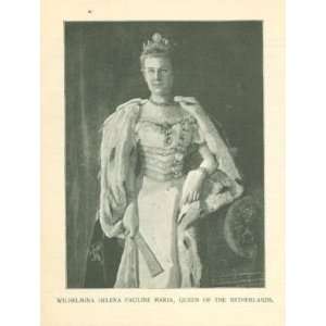  1898 Print Wilhelmina Queen of the Netherlands Everything 