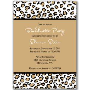 Leopard Spots Invitations Brown Birthday Bachelorette  