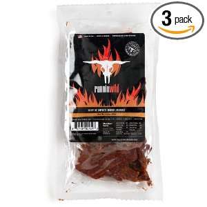 Runnin Wild Foods, Inc. Hot N Spicy Beef Jerky, 3.5 Ounce Bags (Pack 