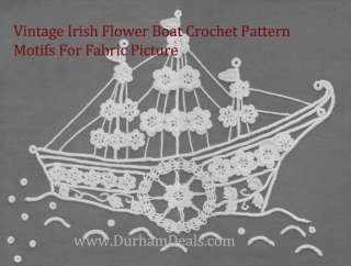 VTG Irish Sail Boat Crochet Pattern♦Mothers Day♦#CR908  
