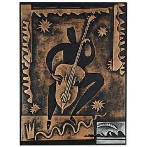  Bassist Embossed Faux Leather 24 Square Wall Art