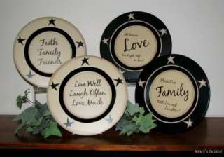   10 Wood Plate LIVE LAUGH LOVE, FAITH FAMILY FRIENDS Rustic Home decor