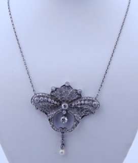 Ladies 1920s Art Deco Platinum & Diamond Necklace  