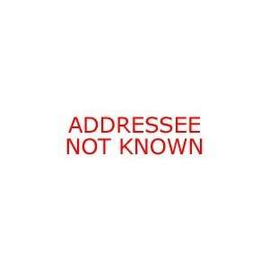 ADDRESSEE NOT KNOWN self inking rubber stamp Office 