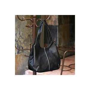  NOVICA Leather shoulder bag, Urban Legend Baby