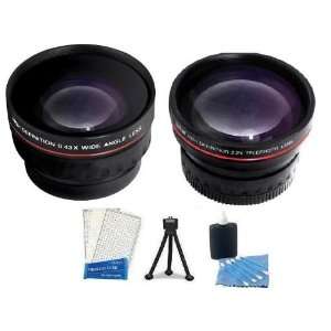 Lens Accessory Kit includes 52MM 2x Telephoto Lens + 0.43X Wide Angle 