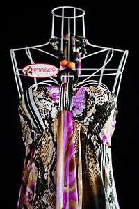 Long Maxi Dress Exotic Wood Ornament Strap S M SL016  