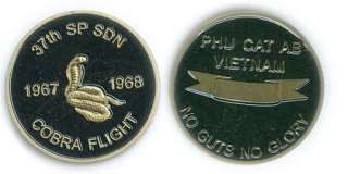 37TH SP SDN COBRA FLIGHT PHU CAT AB VIETNAM Challenge Coin  