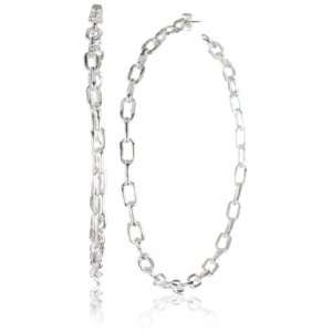  HAN CHOLO Shadow Series Big Chain Hoop Earrings Silver 