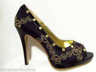 Miss Tina Womens Black Logo Platform Shoes Heels 10 New  