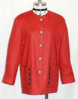 RED ~ COTTON Women Summer Dress German JACKET 38 10 M  