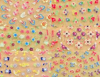 50 X Flower 3D Nail Art Design Manicure Stickers Decals  