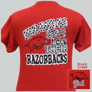Arkansas Girls Love Their Razorbacks Youth T shirt  