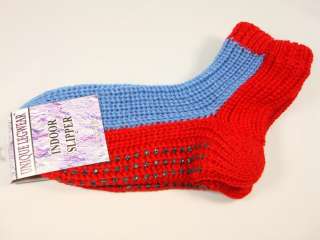 Red Blue Women Ankle Slipper Socks non skid One Size  