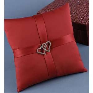    Red Ring Bearer Pillow with Heart Adornment