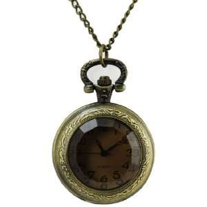  Vintage Stlye Medium Glass Pocket Watch Pendant with Chain 