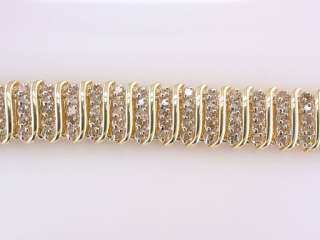 Genuine Diamond 5.00ct Yellow Gold Ladies Tennis Bracelet Jewelry 