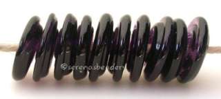 violet ink blue wavy disks bead size 3x13 3x14 mm amount 10 beads hole 