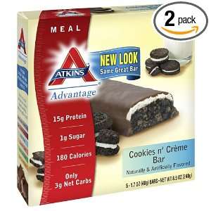   Advantage Bar Cookies N Creme   5 Bars, 2 Pack Health & Personal