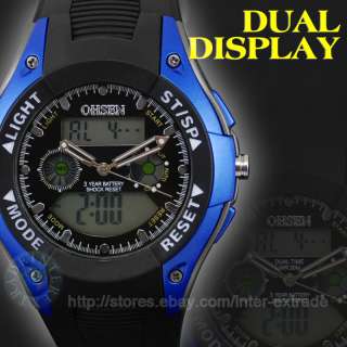 Alarm Stopwatch Dual Core Men LCD Digital Sport Watch  