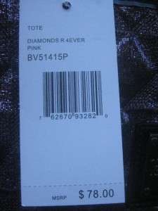 BETSEY JOHNSON DIAMONDS R 4EVER SHOPPER TOTE NWT $78 PINK BV51415P 