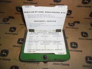 Original John Deere 3010 4010 Tractor Dash Information Cards  