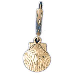  14kt Yellow Gold Seashell Lever Back Earrings Jewelry