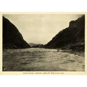  1906 Print Salt River Arizona Below the Dam Site 