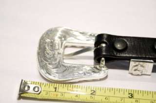   Western Buckle Set Sterling Silver Engraved for Ranger Belt  
