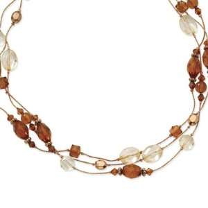  Rose tone Colorado Sienna Crystal Multi Bead 16 In Wire 