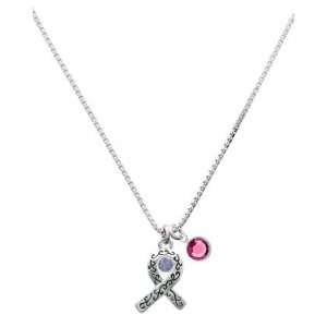   with Lavender Swarovski Crystal Charm Necklace with Rose Jewelry