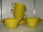 VINTAGE ALLIED CHEMICAL GOLD YELLOW MELAMINE COFFEE CUP SAUCER PLATE 