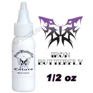  Iron Butterfly Tattoo Ink 1/2 OZ PURE WHITE Pigment New 