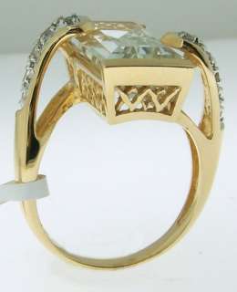 AQUAMARINE/DIAMOND 14k COCKTAIL RING ~ SCRAP PRICE  